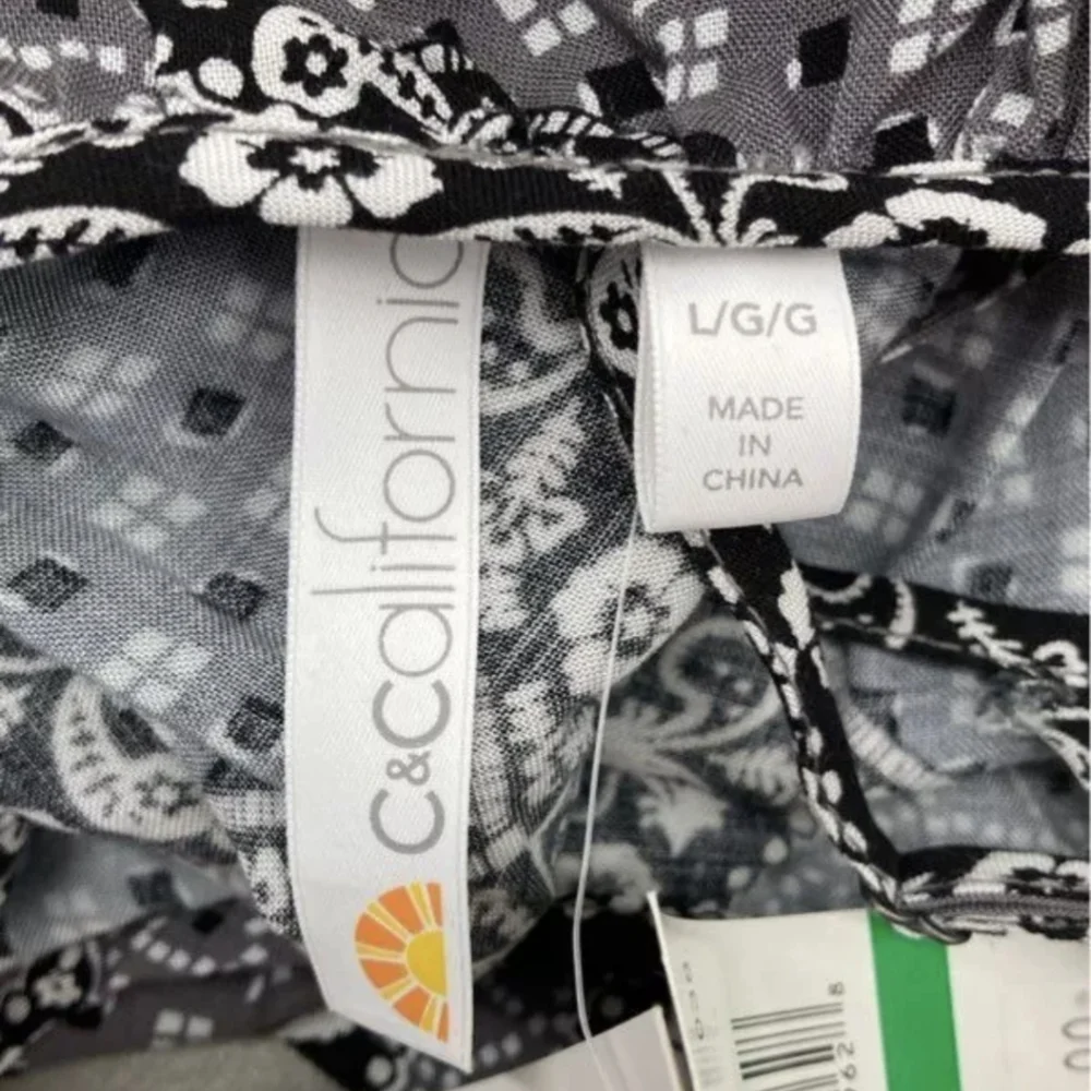 C & C California Printed Tiered Loose Wide Leg Jumpsuit Size L NWT MSRP $108 - Picture 6 of 9